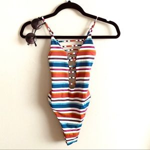 70's Stripe Cage One-Piece